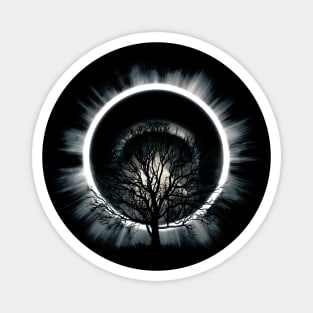 Ethereal Winter Tree With the Dark Sun Magnet